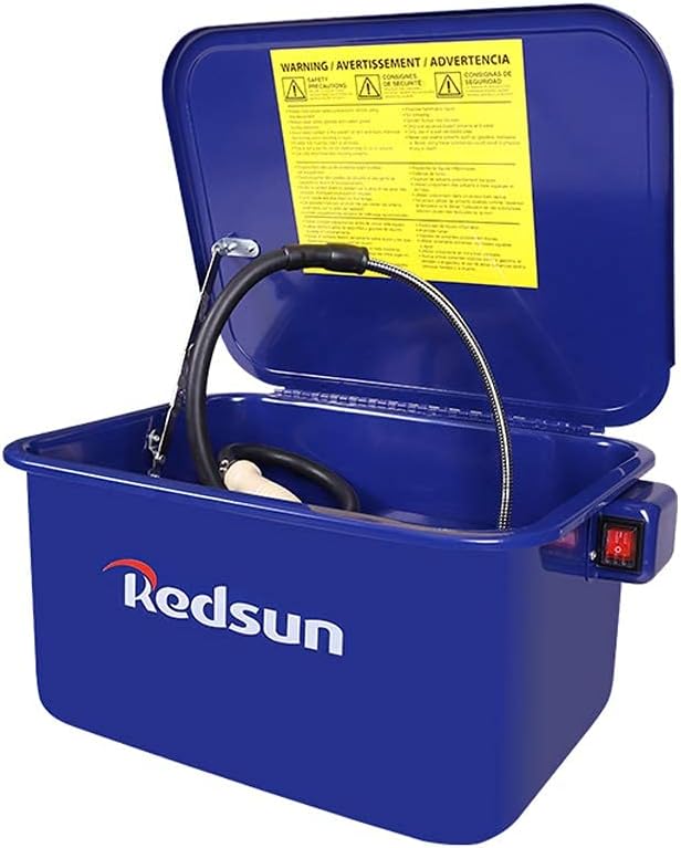 Efficient and Portable 3.5 Gallon Parts Washer - Perfect for Automotive Cleaning of Wheel Bearings, Gears, and Carburetors (Blue)
