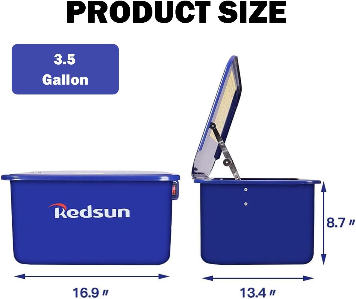 Efficient and Portable 3.5 Gallon Parts Washer - Perfect for Automotive Cleaning of Wheel Bearings, Gears, and Carburetors (Blue)