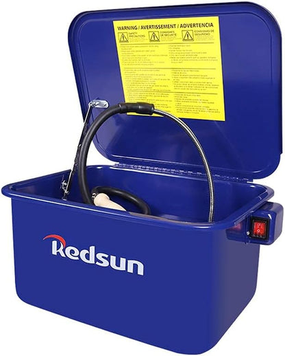 Efficient and Portable 3.5 Gallon Parts Washer - Perfect for Automotive Cleaning of Wheel Bearings, Gears, and Carburetors (Blue)