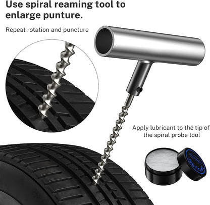 Flat Tire Repair Kit with Plugs 31Pcs, Professional Tire Plug Kit