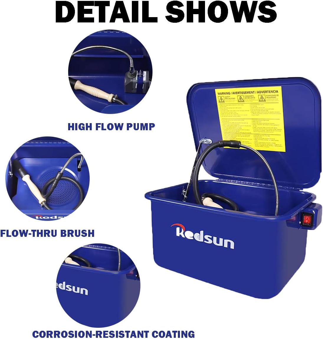 Efficient and Portable 3.5 Gallon Parts Washer - Perfect for Automotive Cleaning of Wheel Bearings, Gears, and Carburetors (Blue)