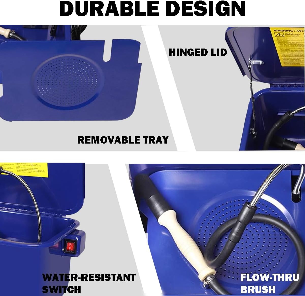 Efficient and Portable 3.5 Gallon Parts Washer - Perfect for Automotive Cleaning of Wheel Bearings, Gears, and Carburetors (Blue)