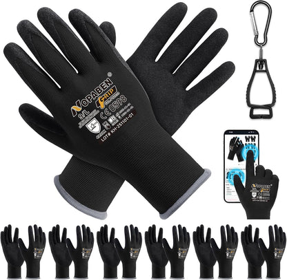 7 Pairs Safety Work Gloves Seamless Nylon Knit Microfoam Nitrile Coated