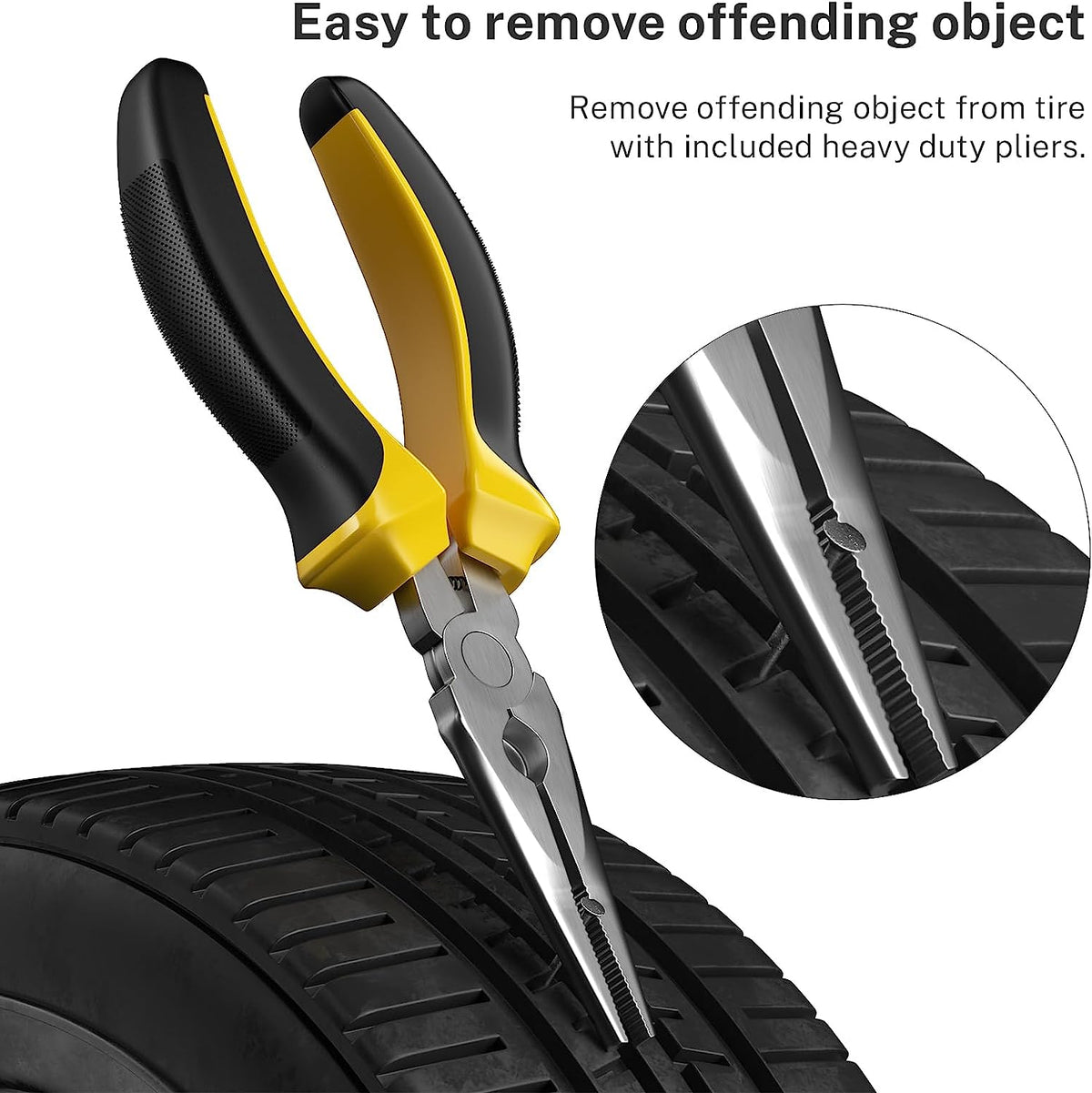 Flat Tire Repair Kit with Plugs 31Pcs, Professional Tire Plug Kit