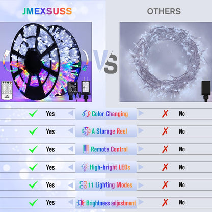 Transform Your Space with 500 LED Color Changing String Lights - Perfect for Christmas and Beyond!