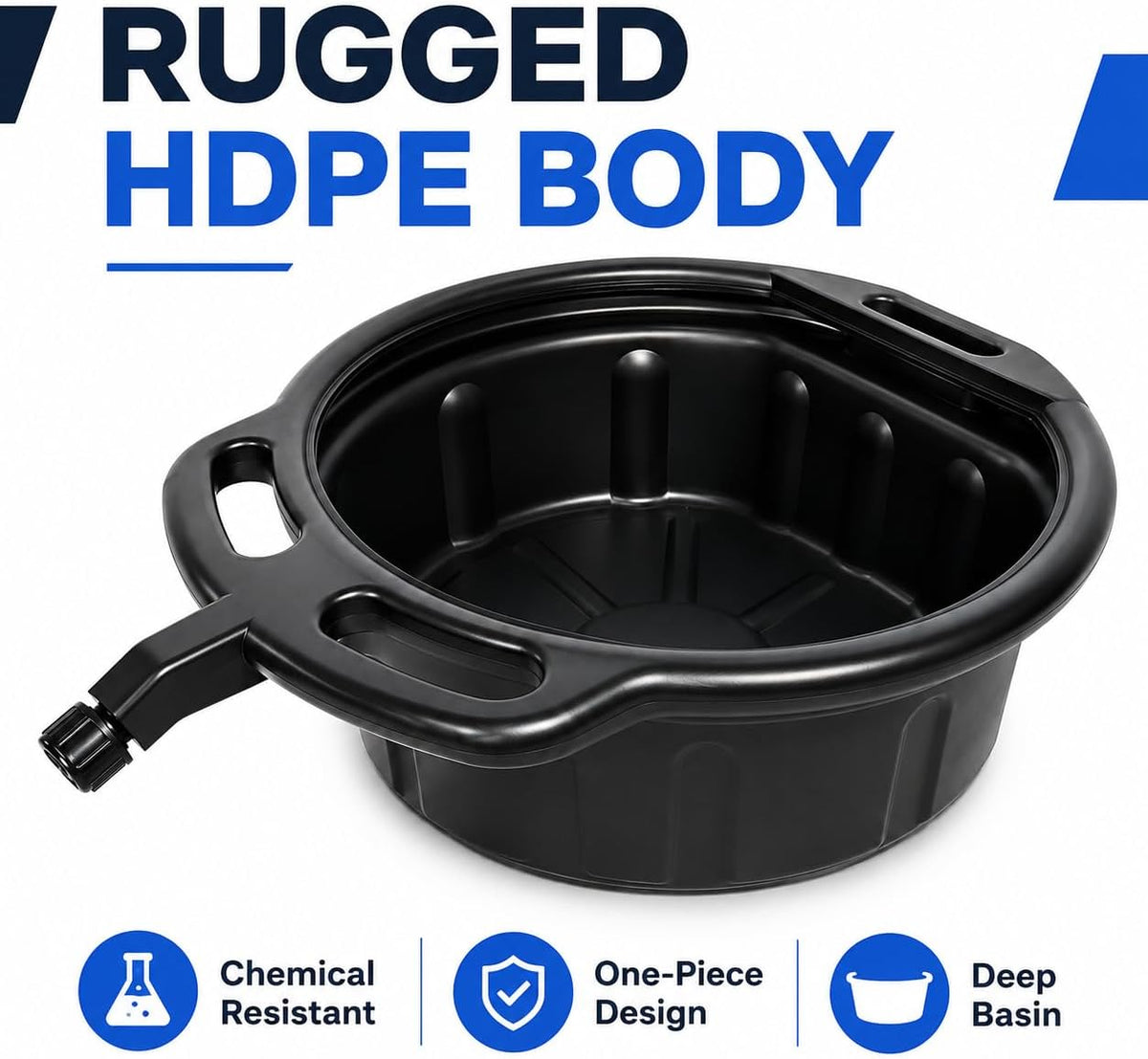 Effortless Fluid Changes with the HKTE 4.2 Gallon Oil Drain Pan for Cars, SUVs, Pickups & Light Trucks