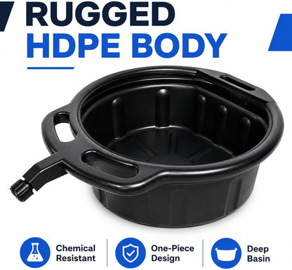 Effortless Fluid Changes with the HKTE 4.2 Gallon Oil Drain Pan for Cars, SUVs, Pickups & Light Trucks