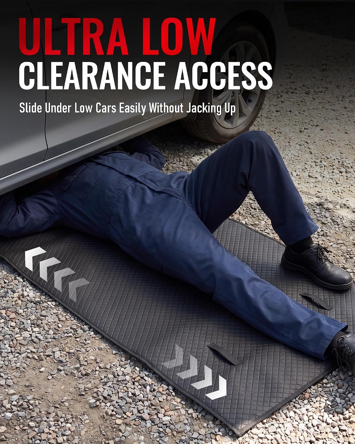 Experience Ultimate Comfort with the Magic Creeper Rolling Mat - 60" X 28" Portable Under Car Repair Solution