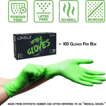 Experience Unmatched Protection with Level 3 Heavy Duty Nitrile Gloves - 100 Count Box, Latex Free and Perfectly Fitting for All Your Needs