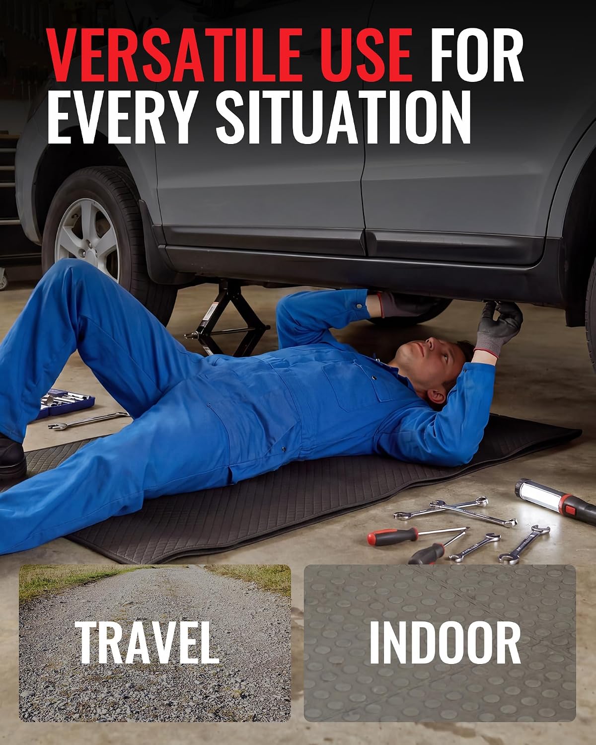 Experience Ultimate Comfort with the Magic Creeper Rolling Mat - 60" X 28" Portable Under Car Repair Solution