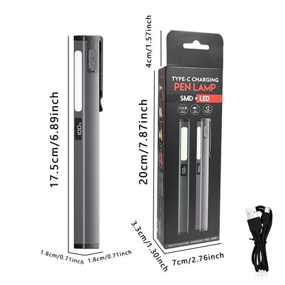 Compact and Versatile Rechargeable LED Pen Light Flashlight - Perfect for Camping, Work, and Outdoor Repairs