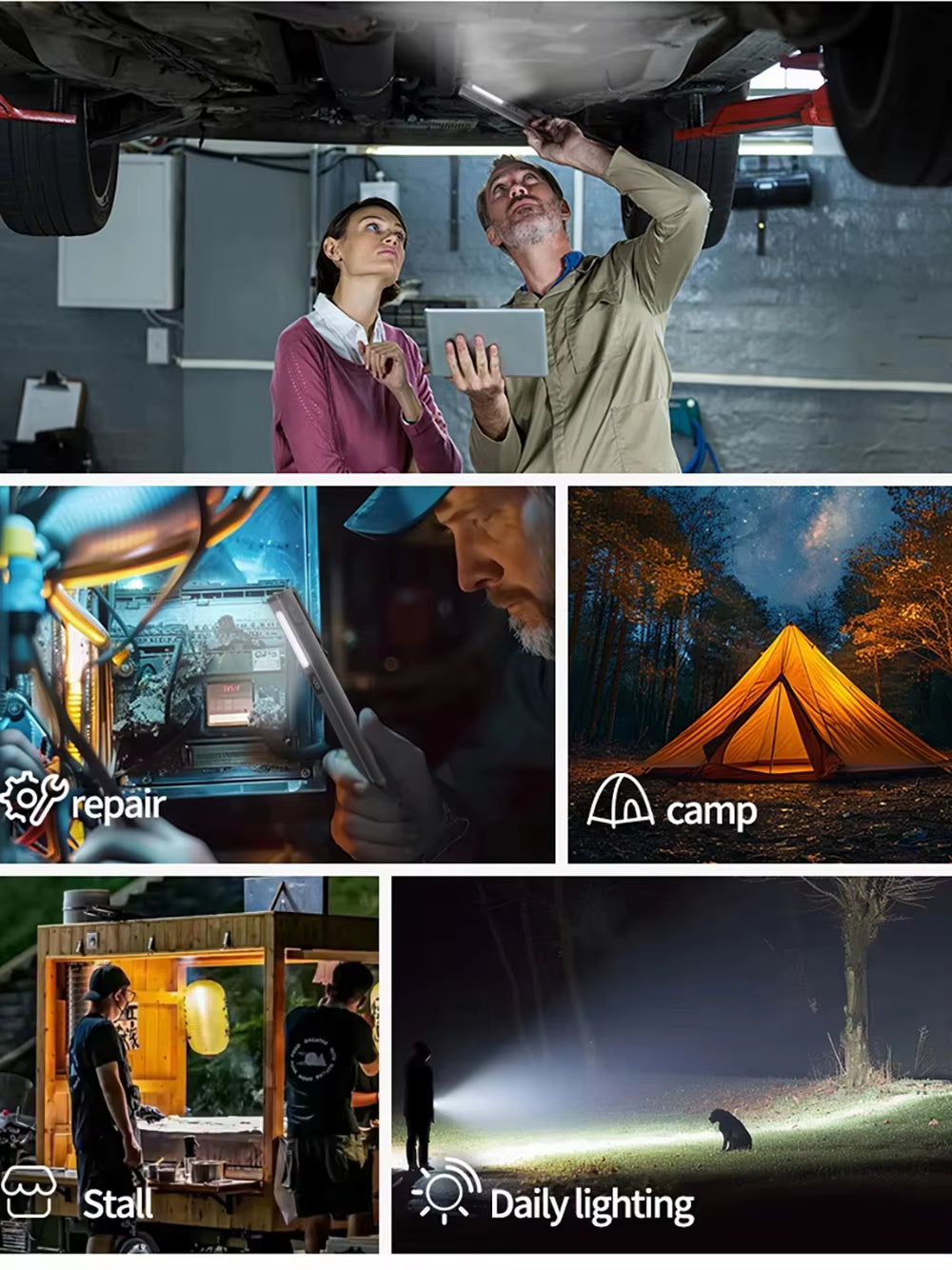 Compact and Versatile Rechargeable LED Pen Light Flashlight - Perfect for Camping, Work, and Outdoor Repairs