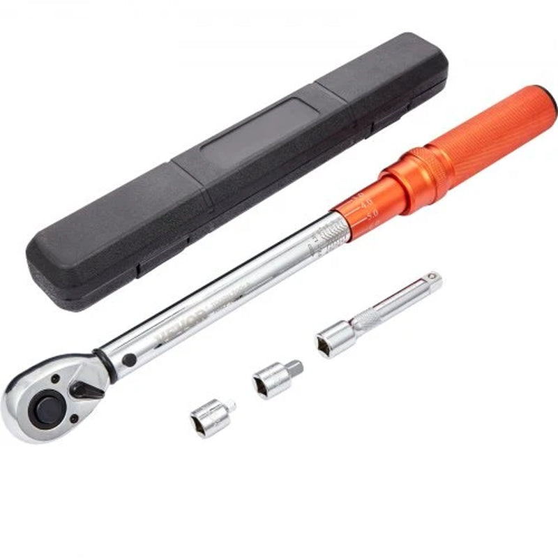 Precision Torque Wrench Set - 10-150 Ft.Lb / 14-204 N.M Dual-Direction Adjustable 1/2-Inch Drive with Extension Rod and High Accuracy